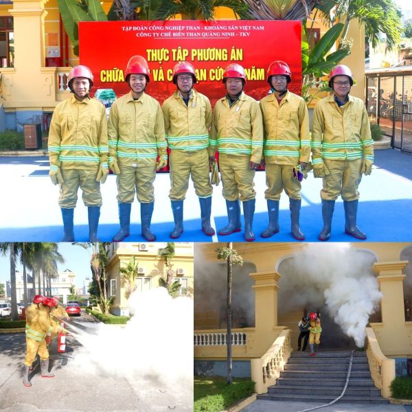 tập huấn diễn tập PCCC tại các mỏ than Quảng Ninh