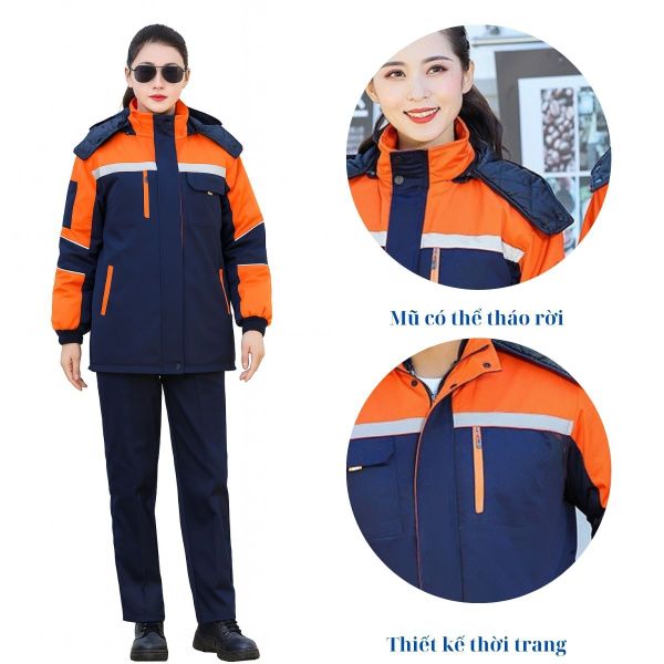 Mẫu quần áo bảo hộ mùa đông dày ấm lớp ngoài chống thấm nước