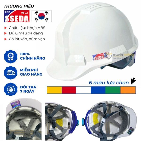 Mũ bảo hộ Sseda thiết kế an toàn cho lao động công trình, công trường, nhà máy