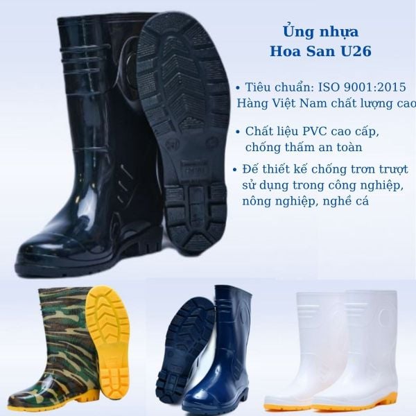 Ủng nhựa Hoa San chính hãng tại Quảng Ninh
