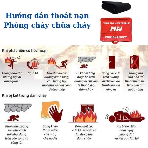 Chăn chống cháy MW dùng trong cứu hộ thoát nạn PCCC
