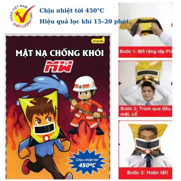 Mặt nạ phòng khói độc thoát nạn trong đám cháy