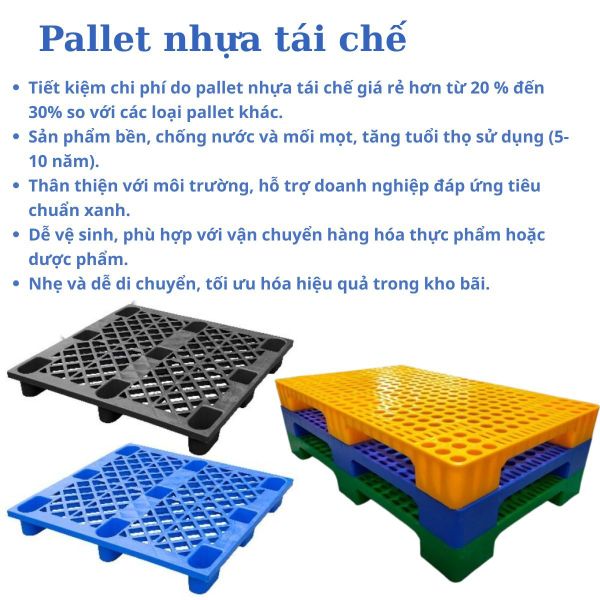 ưu điểm của pallet nhựa tái chế