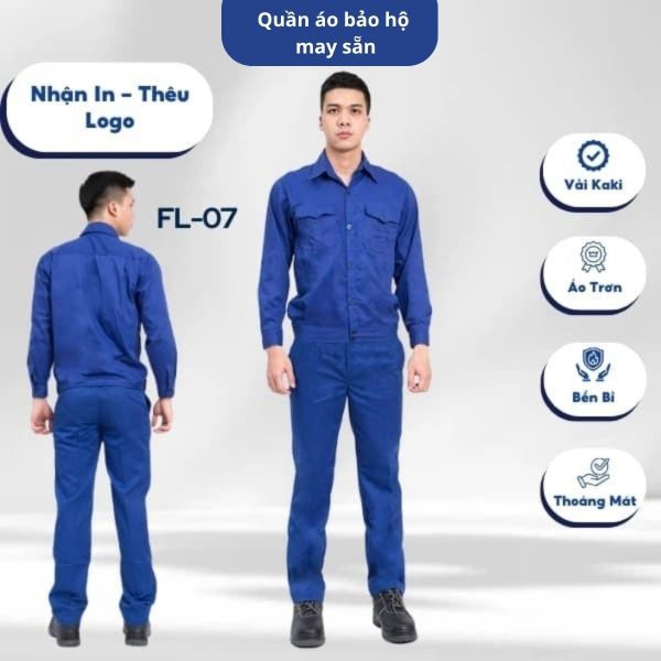 Quần áo bảo hộ may sẵn vải Kaki Nam Định loại 1 đủ size