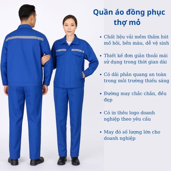 Yêu cầu đặc điểm đối với quần áo đồng phục bảo hộ thợ mỏ Quảng Ninh