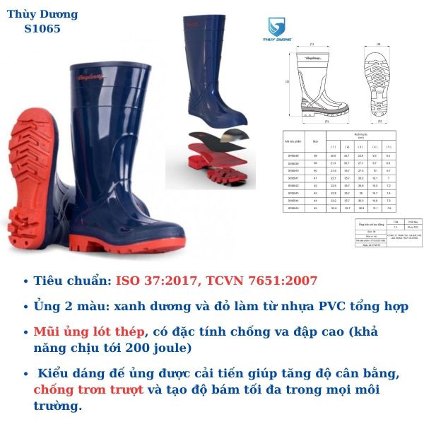 Ủng bảo hộ Thùy Dương đế lót thép chống đinh cho thợ mỏ Quảng Ninh