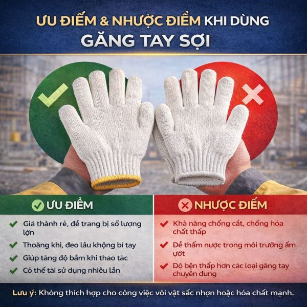 Ưu nhược điểm của găng tay sợi