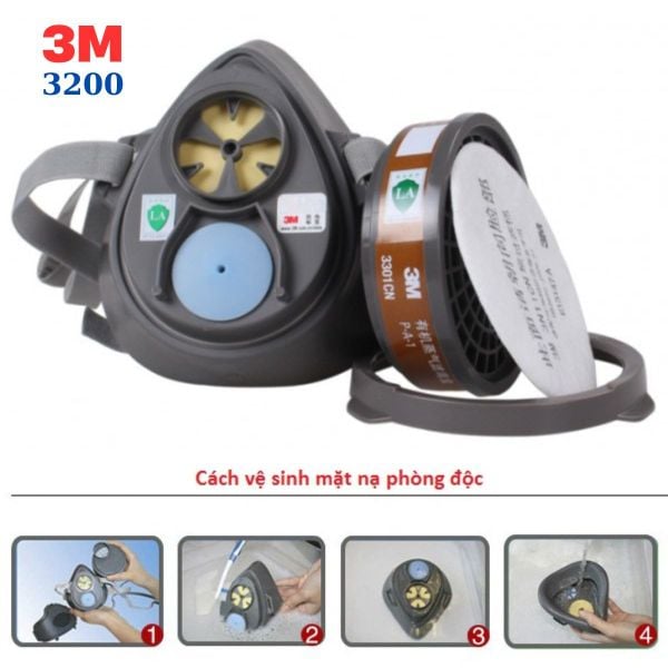 Cách vệ sinh mặt nạ phòng độc nửa mặt 3M 3200