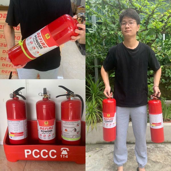 Bình chữa cháy bột ABC xách tay đạt tiêu chuẩn Bộ Công An