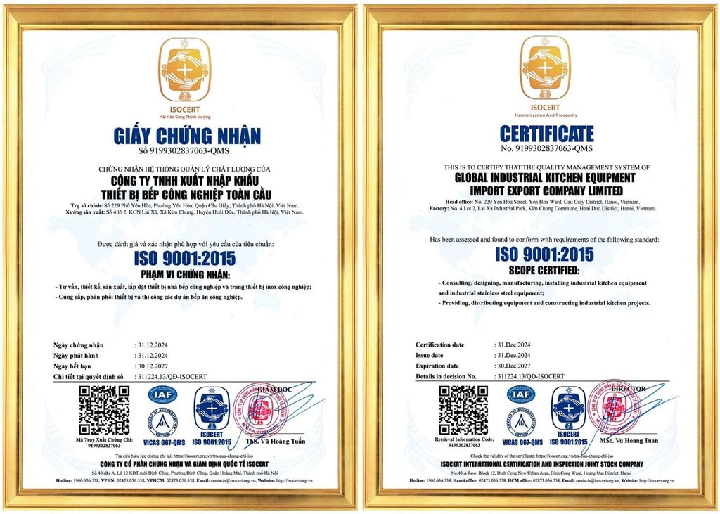 Chứng nhận chất lượng ISO 9001
