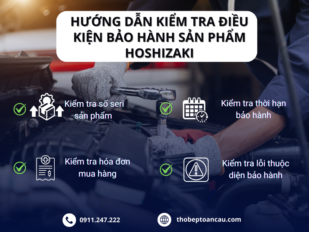 hướng dẫn kiểm tra bảo hành sản phẩm hoshizaki