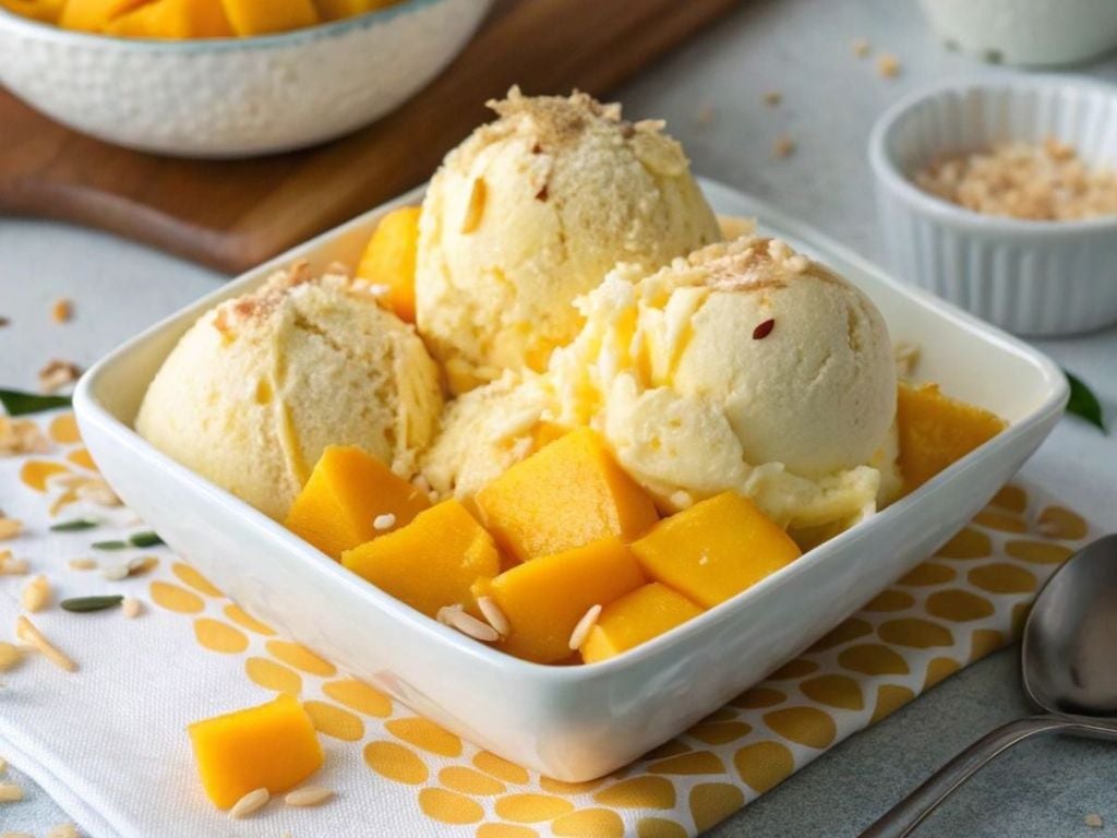 chi tiết cách làm kem xoài bằng máy