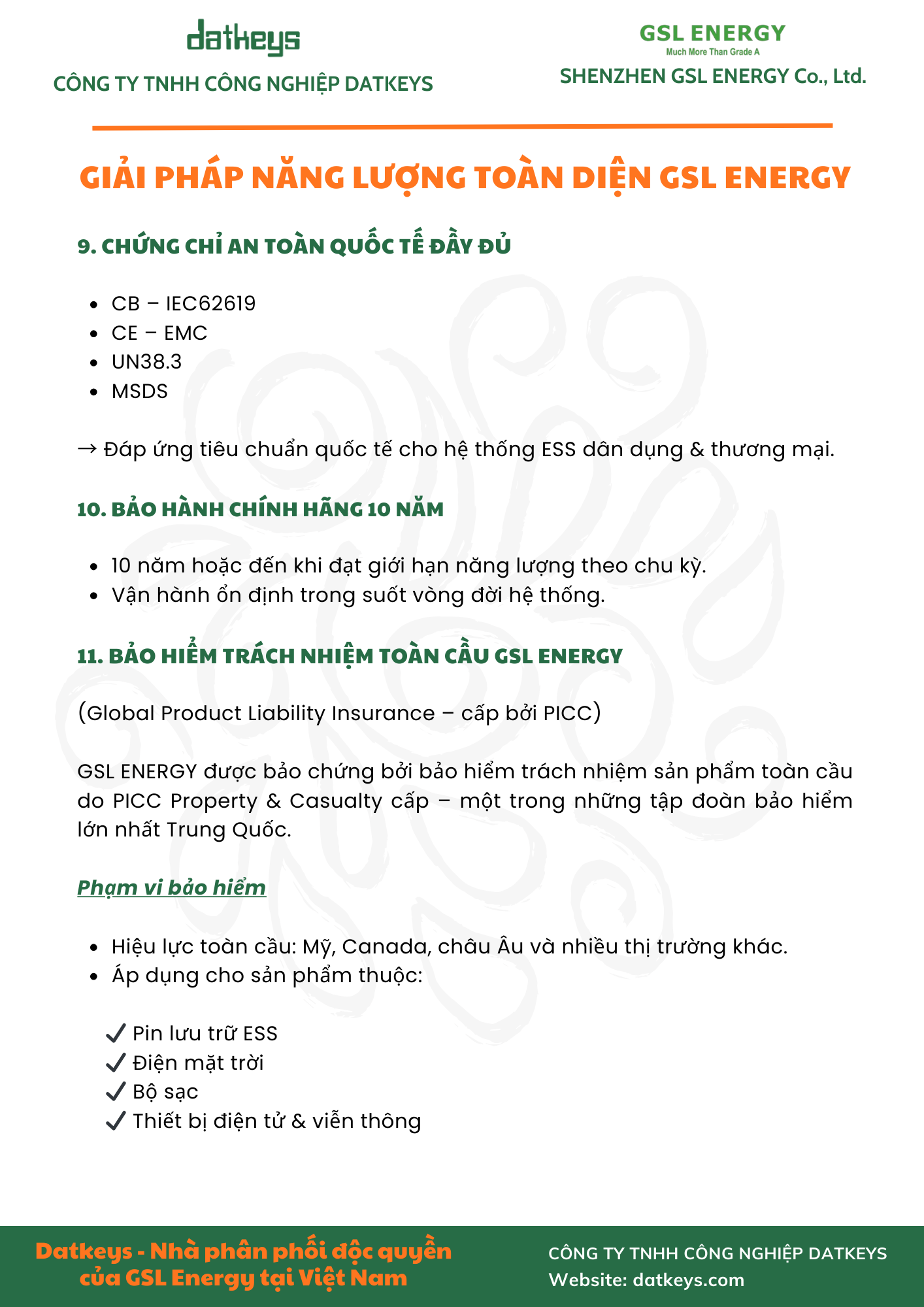Những ưu điểm nổi bật của Pin lưu trữ GSL Energy