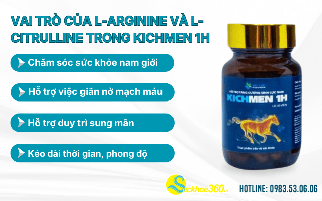 Vai trò của L-Arginine và L-Citrulline trong Kichmen 1H