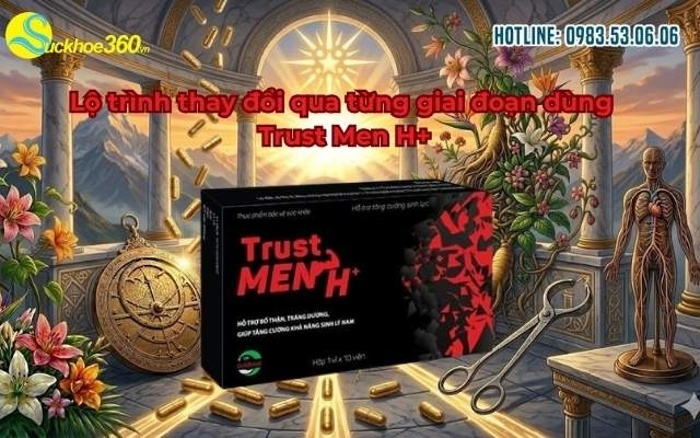 Lộ trình thay đổi qua từng giai đoạn dùng Trust Men H+