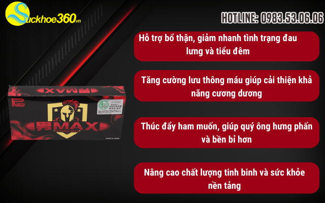 4 tác dụng tuyệt vời nhất mà Otoko Max mang lại