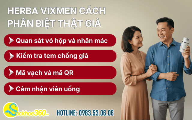Cách phân biệt viên uống Herba Vixmen thật và giả