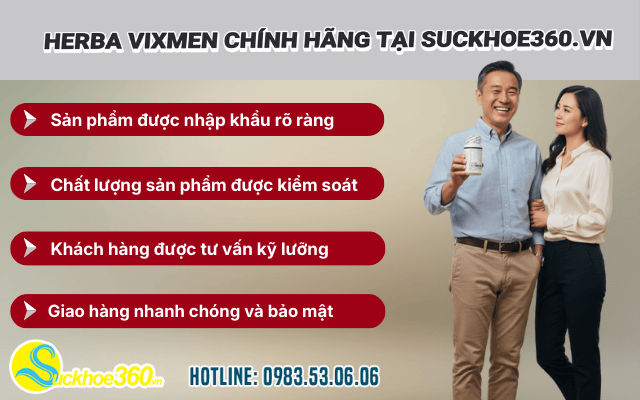 Mua viên uống Herba Vixmen chính hãng tại Suckhoe360.vn