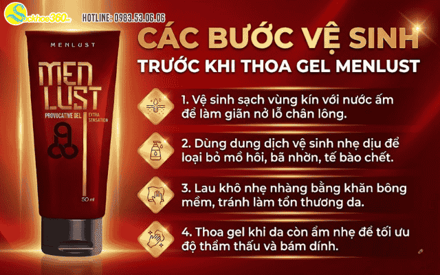 Các bước vệ sinh trước khi thoa Gel Menlust lên da