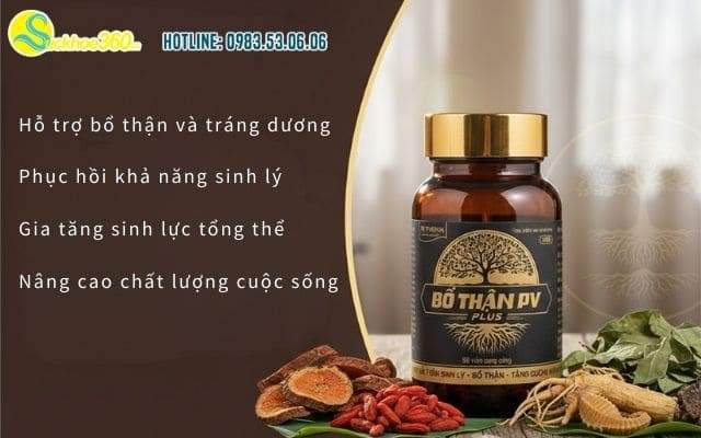 Công dụng hỗ trợ tăng cường sinh lực của bổ thận pv plus