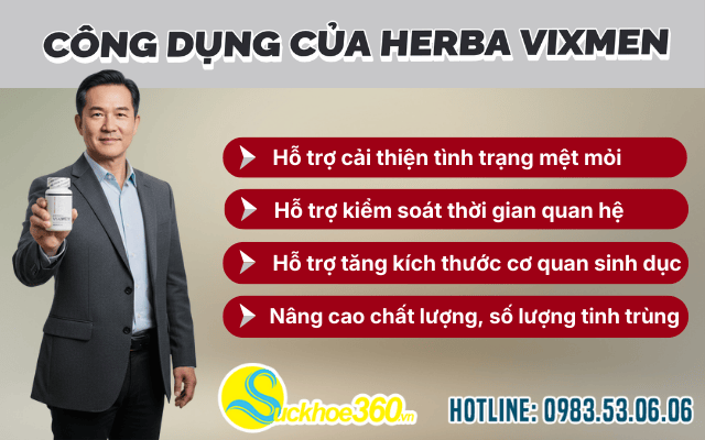 Công dụng chính của viên uống Herba Vixmen