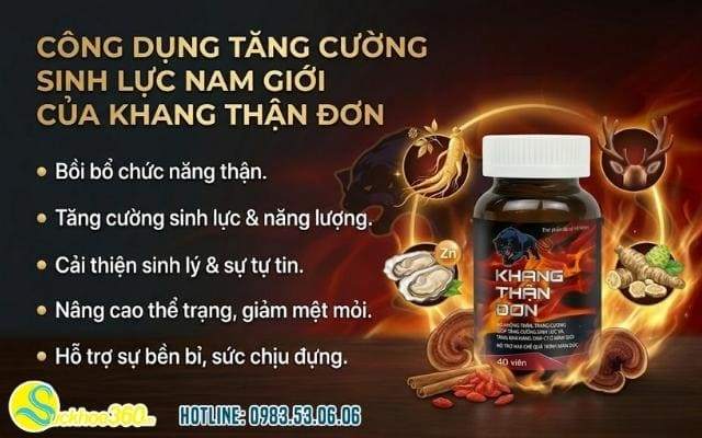 Công dụng hỗ trợ tăng cường sinh lực nam giới của Khang Thận Đơn