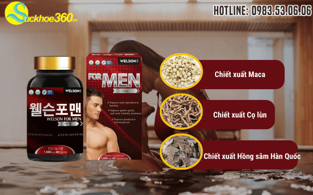 Điểm mặt 3 thành phần chính tạo nên tác dụng của Welson For Men