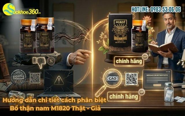 Hướng dẫn chi tiết cách phân biệt Bổ thận nam M1820 Thật - Giả