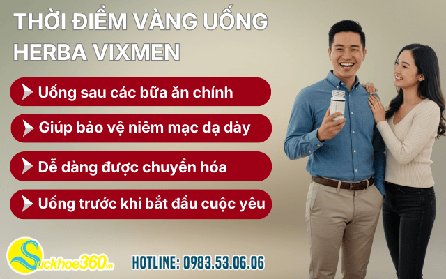 Thời điểm vàng uống Herba Vixmen lúc nào tốt nhất?