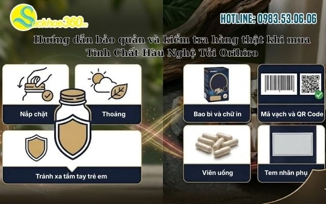 Hướng dẫn bảo quản và kiểm tra hàng thật khi mua Tinh Chất Hàu Nghệ Tỏi Orihiro