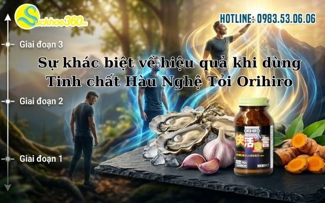 Sự khác biệt về hiệu quả khi dùng Tinh chất Hàu Nghệ Tỏi Orihiro theo liệu trình