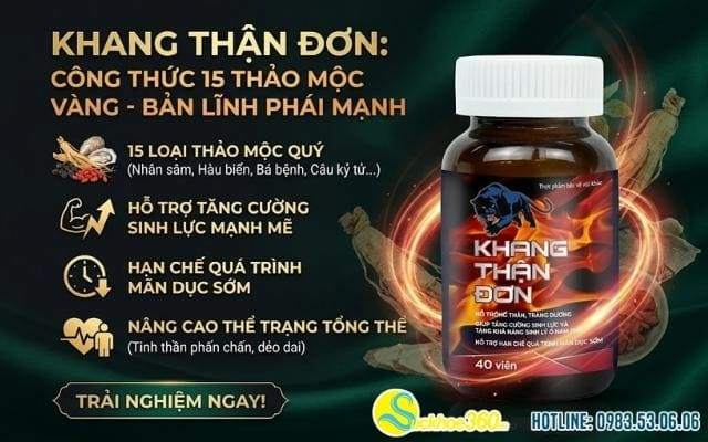 Lợi ích hỗ trợ nâng cao thể trạng phái mạnh từ Khang Thận Đơn
