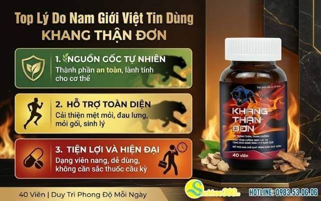 Những lý do khiến Khang Thận Đơn được nam giới Việt tin dùng