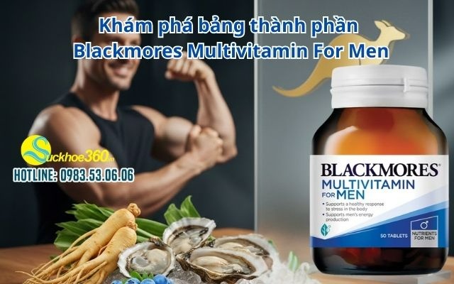 Khám phá bảng thành phần Blackmores Multivitamin For Men