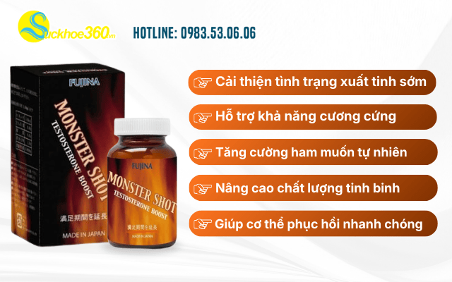 Monster Shot hỗ trợ cải thiện tình trạng sụt giảm phong độ ở nam giới