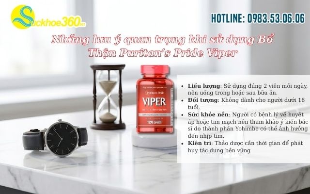Những lưu ý quan trọng khi sử dụng Bổ Thận Puritan’s Pride Viper