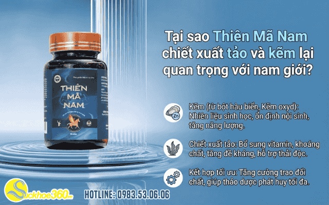 Tại sao Thiên Mã Nam chiết xuất tảo và kẽm lại quan trọng với nam giới?