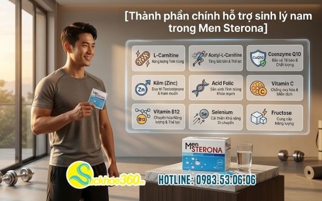 Thành phần chính hỗ trợ sinh lý nam trong Men Sterona