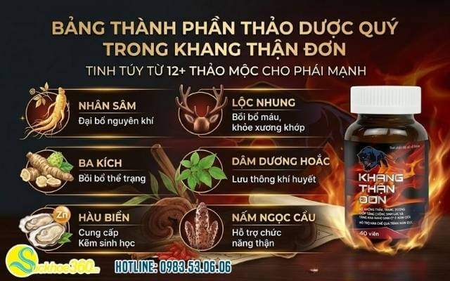 Phân tích bảng thành phần thảo dược quý có trong Khang Thận Đơn