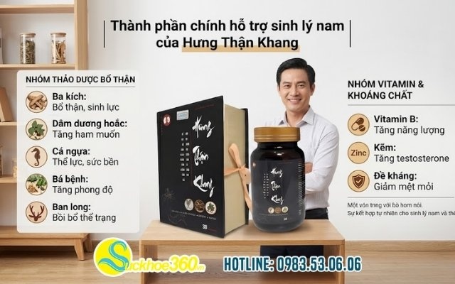 Thành phần chính hỗ trợ sinh lý nam của Hưng Thận Khang