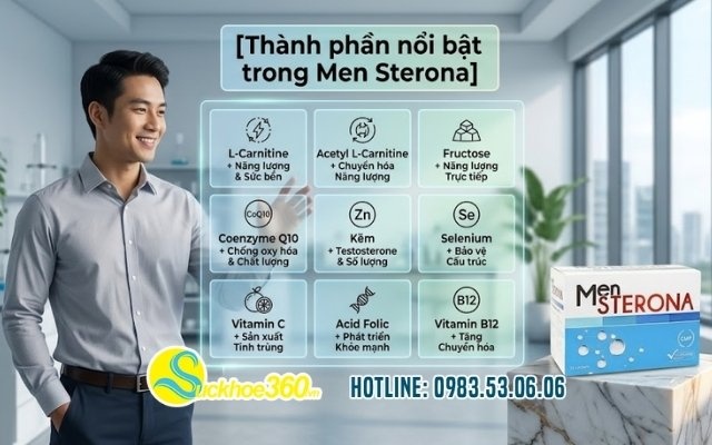 Thành phần nổi bật trong Men Sterona