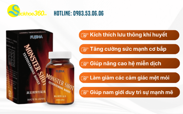 Monster Shot hỗ trợ tăng cường sinh lực và thể trạng nam giới như thế nào?