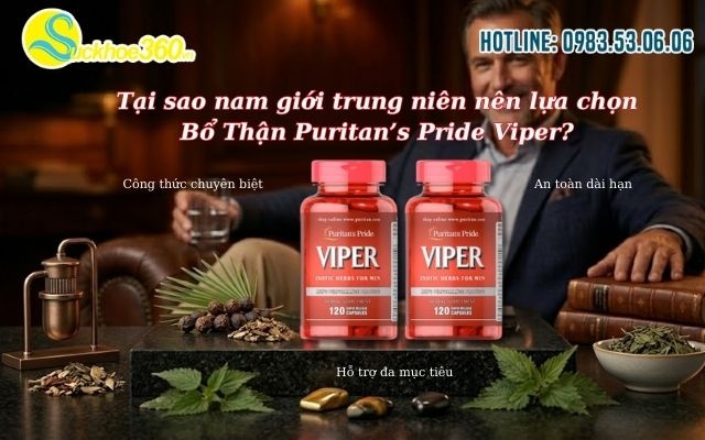 Tại sao nam giới trung niên nên lựa chọn Bổ Thận Puritan’s Pride Viper?