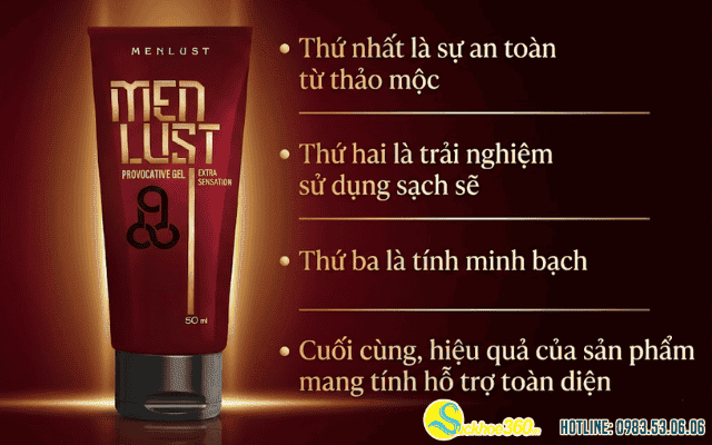 Ưu điểm của Gel Menlust so với các loại gel bôi nam giới khác
