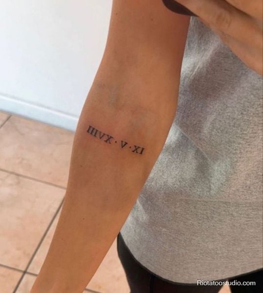 Hình xăm mini số La Mã