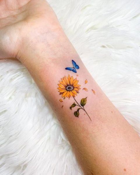 Hình xăm mini hoa hướng dương