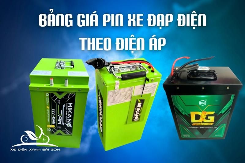 Bảng giá pin xe đạp điện theo điện áp