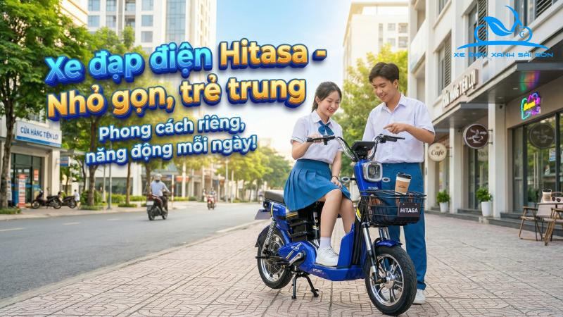 Xe đạp điện Hitasa có thiết kế nhỏ gọn, trẻ trung