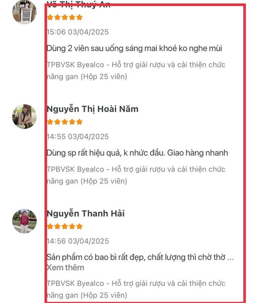 đánh giá tốt của khách hàng với sản phẩm byealco