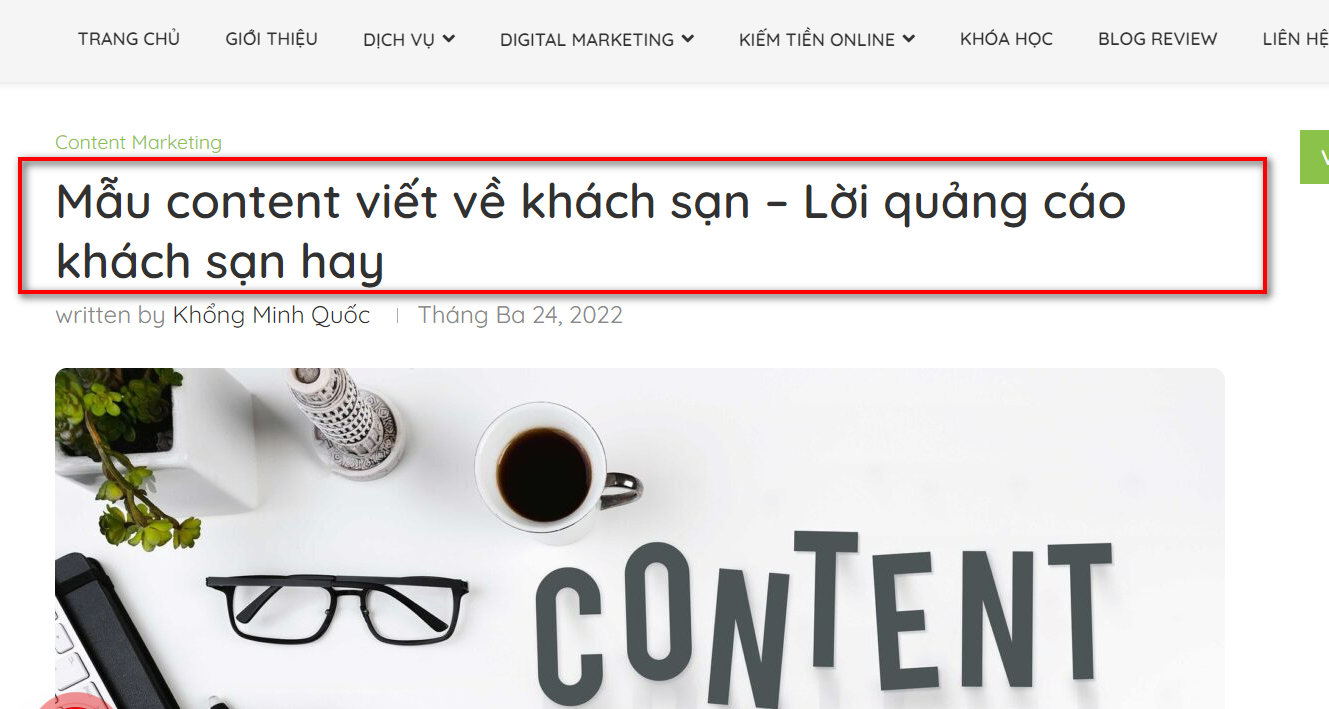 Tên bài viết khi đăng